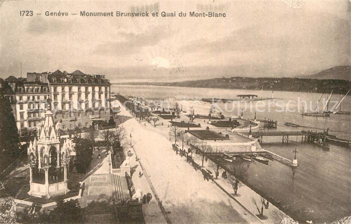 13008536 Genève GE Monument Brunswick et Quai du Mont Blanc Genève