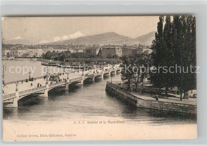 13009728 Genève GE Pont avec Mont Blanc Genève