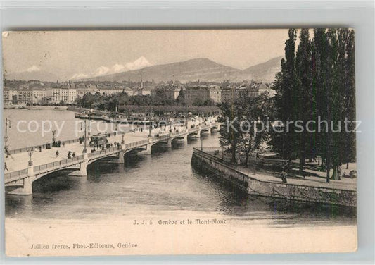 13009728 Genève GE Pont avec Mont Blanc Genève