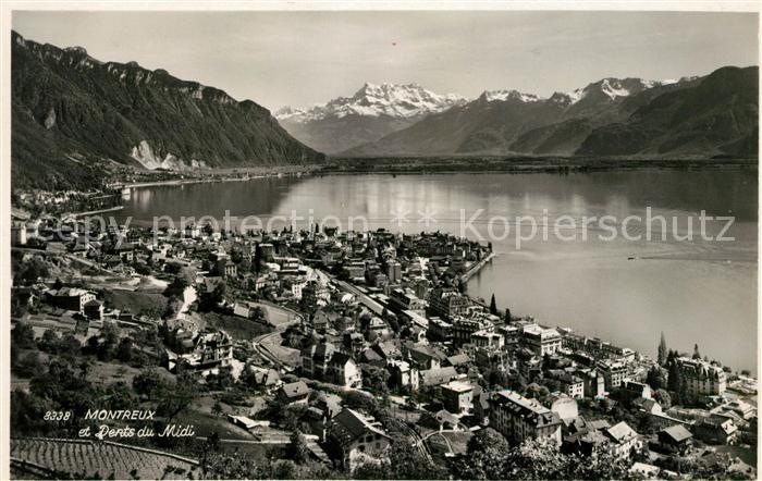 13009907 Montreux VD Fliegeraufnahme Seepartie et Dents du Midi Montreux