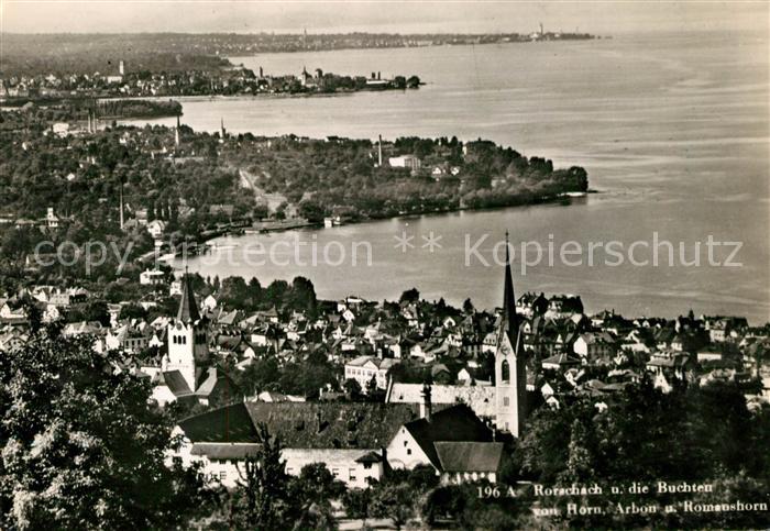 13014029 Rorschach Bodensee Fliegeraufnahme mit Buchten von Horn Arbon  Rorschac