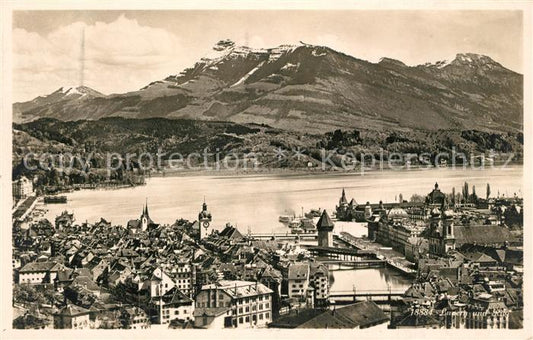 13012799 Luzern LU Panorama Vierwaldstaettersee mit Rigi Fliegeraufnahme Luzern