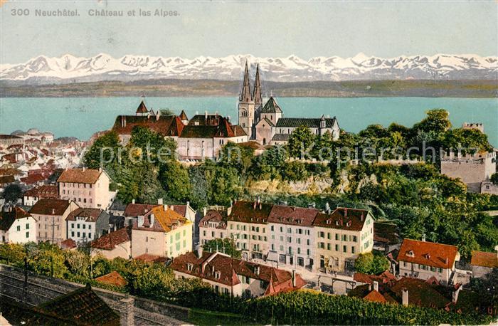 13038579 Neuchâtel NE Château et les Alpes Neuchâtel