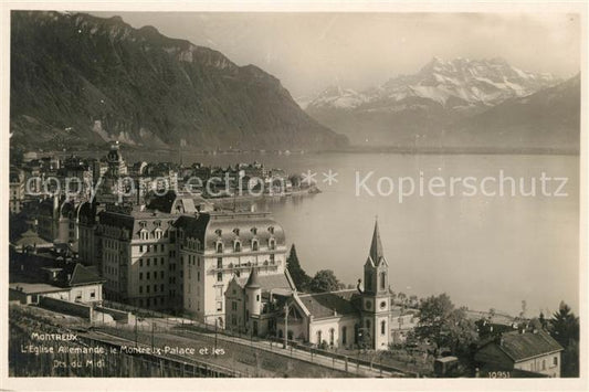 13038601 Montreux VD Eglise Allemande Château de Montreux et les Dents du Midi Montr