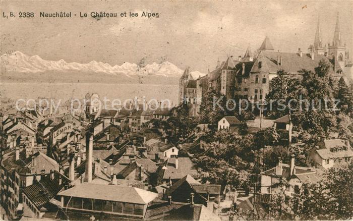 13038660 Neuchâtel NE Le Château et les Alpes Neuchâtel