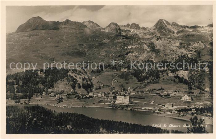 13063288 St Moritz GR Bad et Dorf Panorama St. Moritz