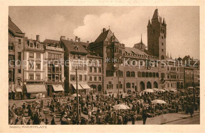 13113930 Basel BS Marktplatz Innenstadt Kupferdruck Basel BS