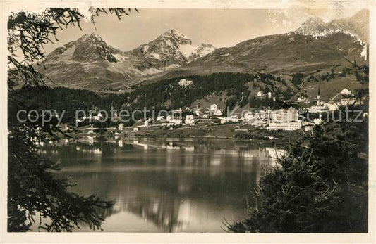 13114528 St Moritz Dorf GR Vue sur le lac de St Moritz Panorama alpin St. Moritz