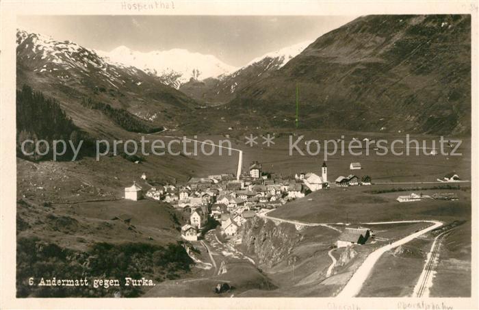 13114596 Andermatt Landschaftspanorama gegen Furka Alpen Fliegeraufnahme Anderma