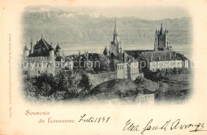 13114673 Lausanne VD Souvenir de la ville Eglise Lac Léman Alpes Lausanne