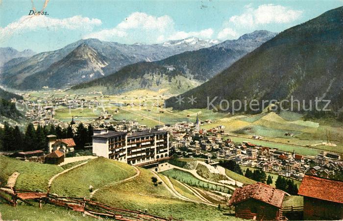 13114769 Davos GR Vue générale avec panorama alpin Davos Platz