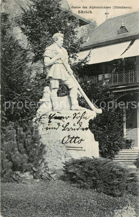 13195837 Zuerich ZH Statue des Alphornblaesers Zuerich ZH