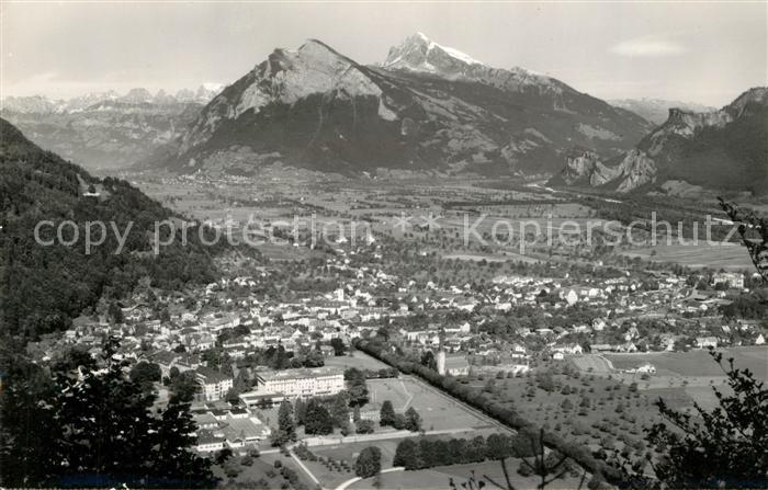 13195269 Bad Ragaz Fliegeraufnahme mit Churfirsten Gonzen und Alvier Bad Ragaz