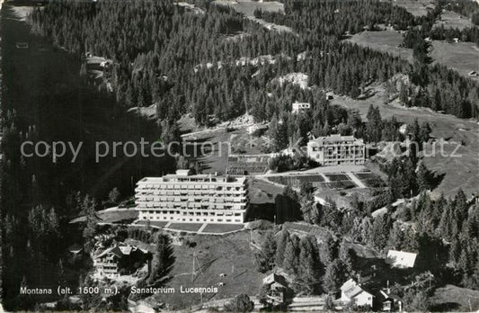 13191841 Montana VS Fliegeraufnahme Sanatorium Lucernois Montana VS