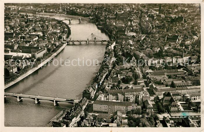 13191313 Photographie aérienne de Bâle BS Les trois ponts sur le Rhin Bâle BS