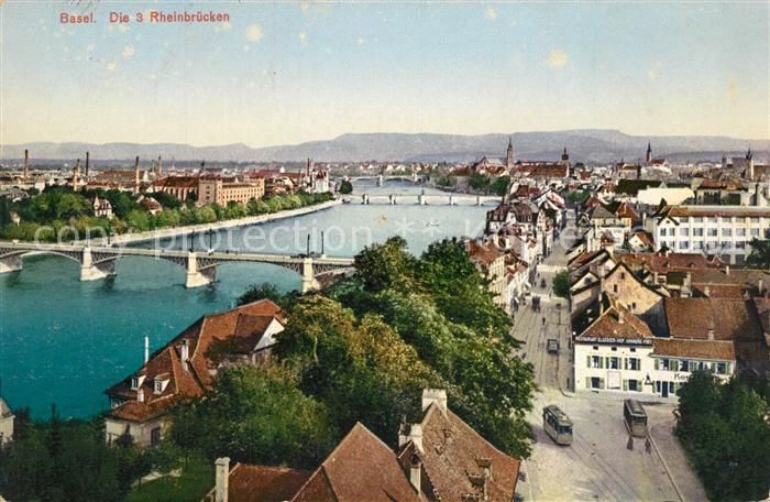 13191491 Basel BS Die 3 Rheinbruecken Basel BS