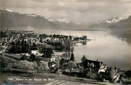 13191945 Vevey VD et les Dents du Midi Vevey VD