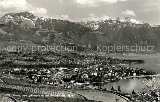 13191947 Vevey VD Vue générale et les Rochers de Naye Vevey VD