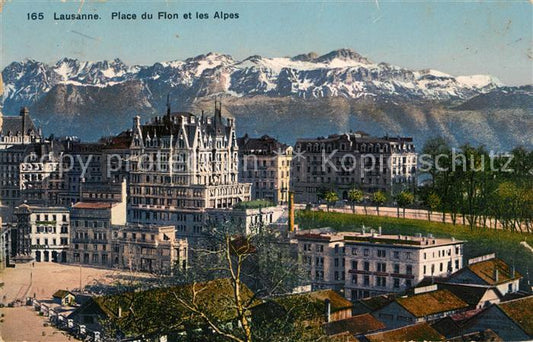 13192002 Lausanne VD Place du Flon et les Alpes Lausanne VD