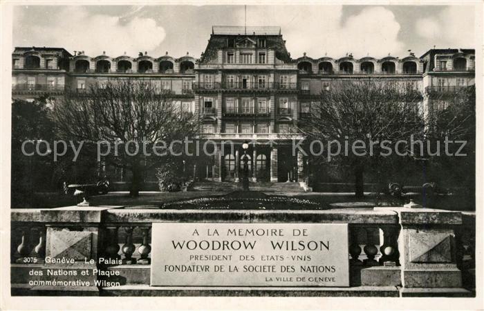 13192061 Geneve GE Le Palais des Nations et Plaque commémorative Wilson Geneve G