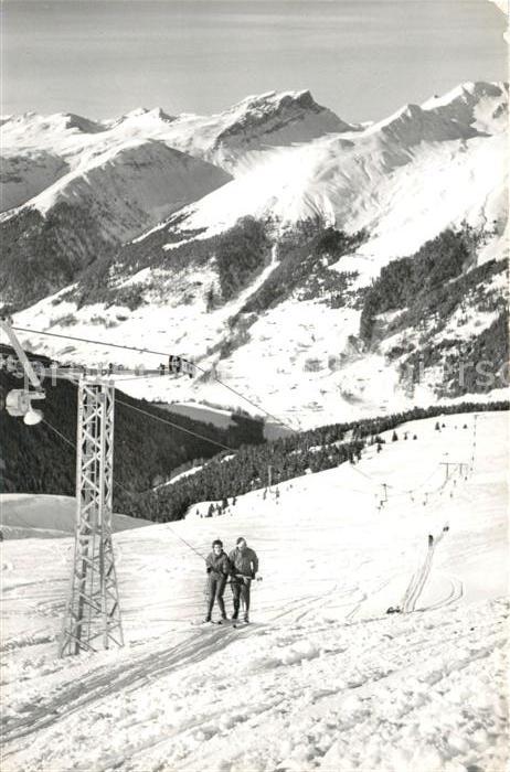 13205484 Davos GR Téléski Clavadeleralp Jakobshorn Vue sur Ramselfluh Davos GR