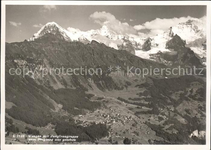 11621101 Wengen BE mit Jungfraugruppe Fliegeraufnahme Wengen