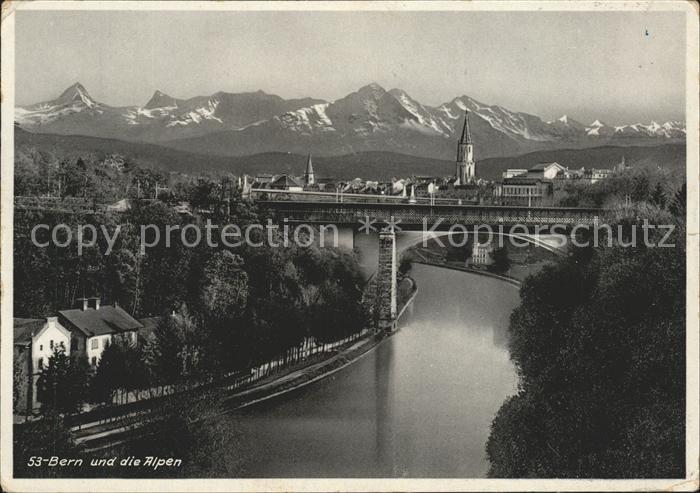 11621315 Bern BE Aarebruecke mit Alpen Bern