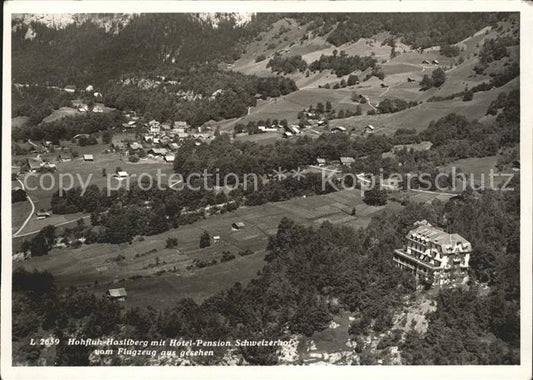 11625203 Hasliberg Hohfluh Fliegeraufnahme Hotel Pension Schweizerhof