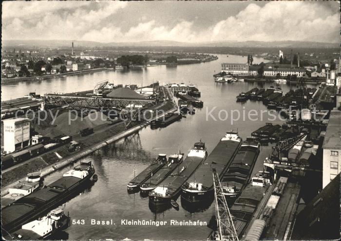 11625669 Basel BS Kleinhueninger Rheinhafen Frachtschiffe