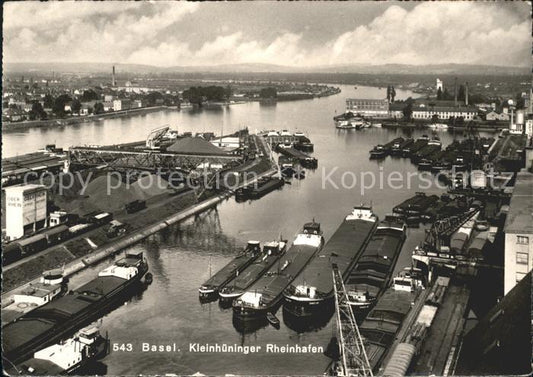 11625669 Basel BS Kleinhueninger Rheinhafen Frachtschiffe