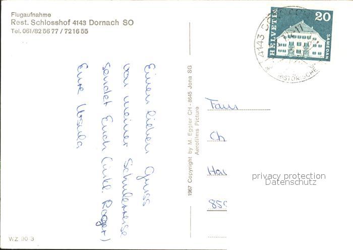 11626067 Dornach SO Fliegeraufnahme Rest Schlosshof Dornach SO