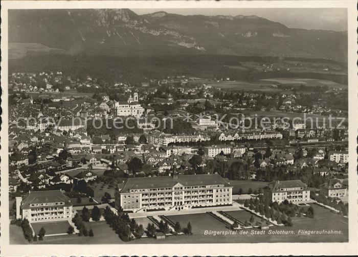 11626074 Solothurn mit Buergerspital Fliegeraufnahme Solothurn