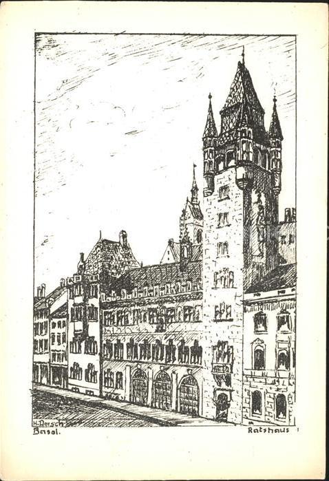 11622982 Basel BS Rathaus Kuenstlerkarte Basel BS