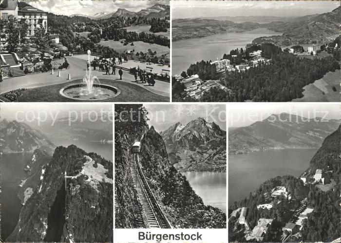 11640383 Buergenstock Fliegeraufnahme Bergbahn Springrbunnen