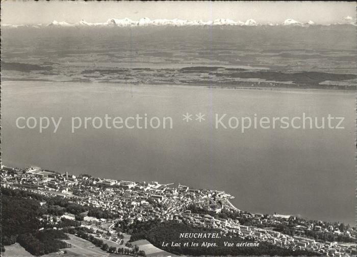 11627232 Neuchatel NE Le Lac et les Alpes Fliegeraufnahme Neuchatel