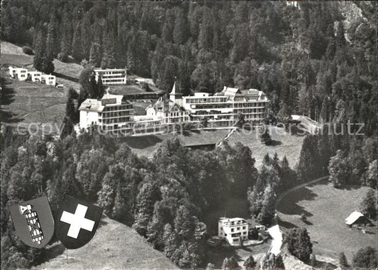 11628281 Knoblisbuehl Fliegeraufnahme Sanatorium Walenstadtberg Wappen Knoblisbu