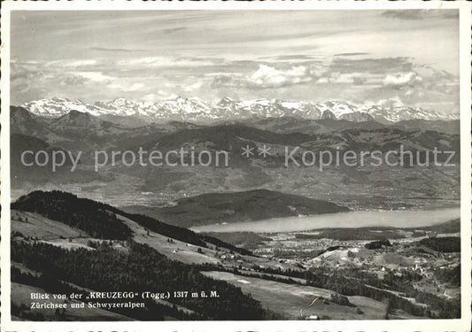 11630236 Zuerichsee Blick von Kreuzegg aus See und Alpen