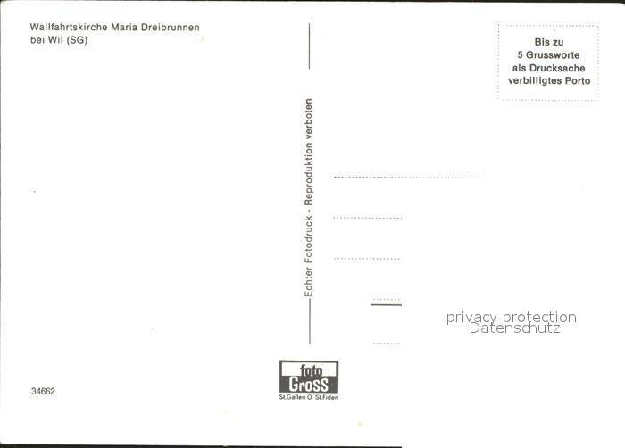 11626412 Wil SG Inneres der Wallfahrtskirche Maria Dreibrunnen Altar Fresken Wil