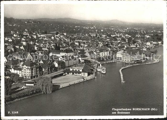 11626483 Rorschach Bodensee am Bodensee Hafen Dampfer Fliegeraufnahme Rorschach