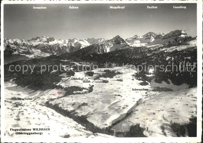 11626539 Wildhaus SG Fliegeraufnahme Skigelaende Oberdorf Gamsalp Blick gegen Li