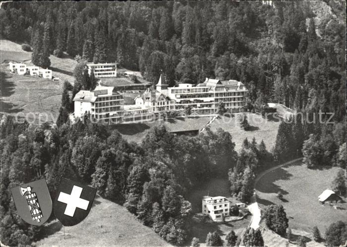 11626556 Knoblisbuehl Sanatorium Walenstadtberg Wappen Fliegeraufnahme Knoblisbu