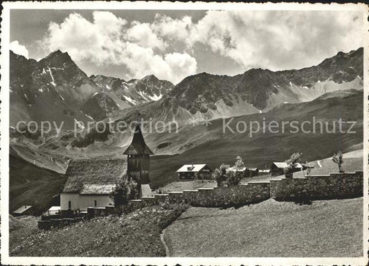 11630746 Arosa GR Bergkirchli mit Rot und Erzhorn