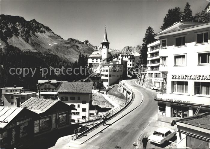 11630785 Arosa GR Dorfstrasse mit Kirche