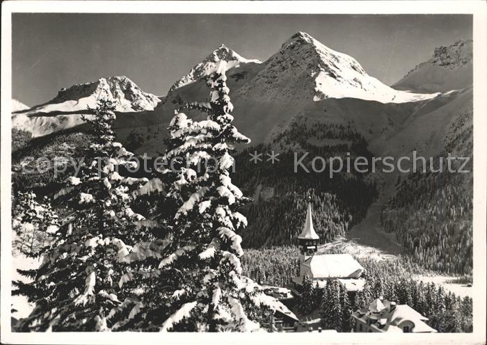 11630803 Arosa GR Dorfkirche mit Furkahoerner