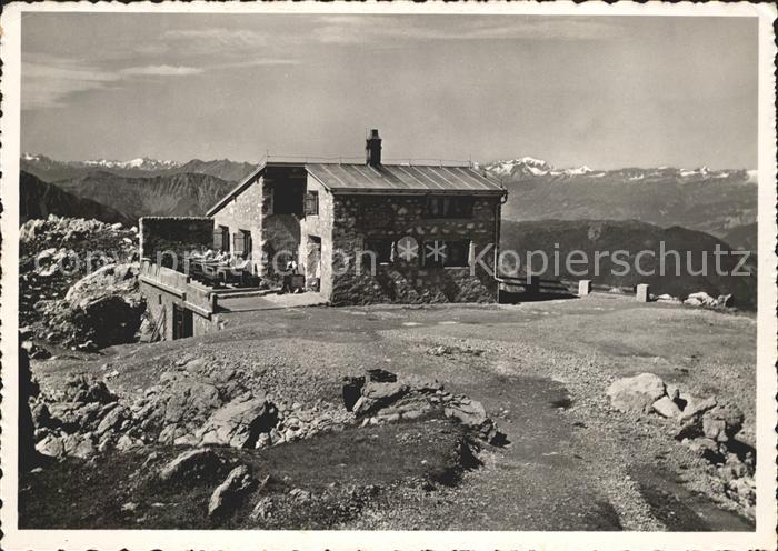 11631096 Arosa GR Weisshorngipfelhuette mit Glarner Alpen