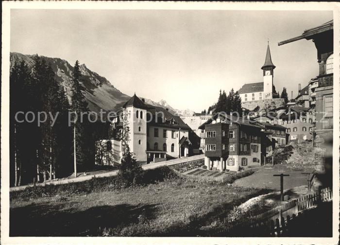 11631103 Arosa GR Jugendherberge und Dorfkirche