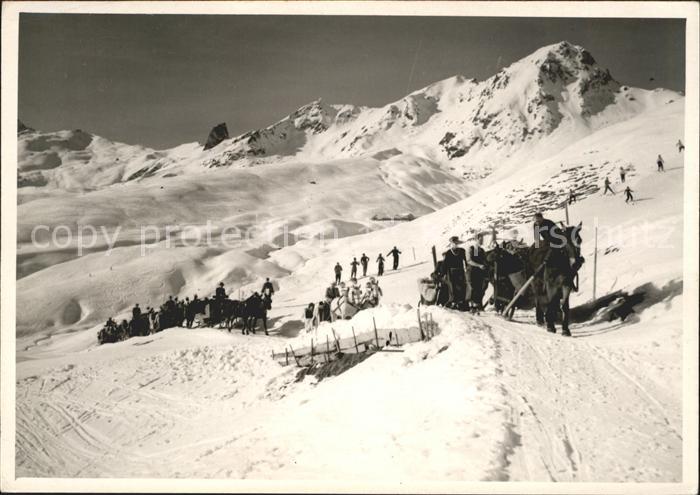 11631124 Arosa GR Winterlandschaft mit Pferdeschlitten