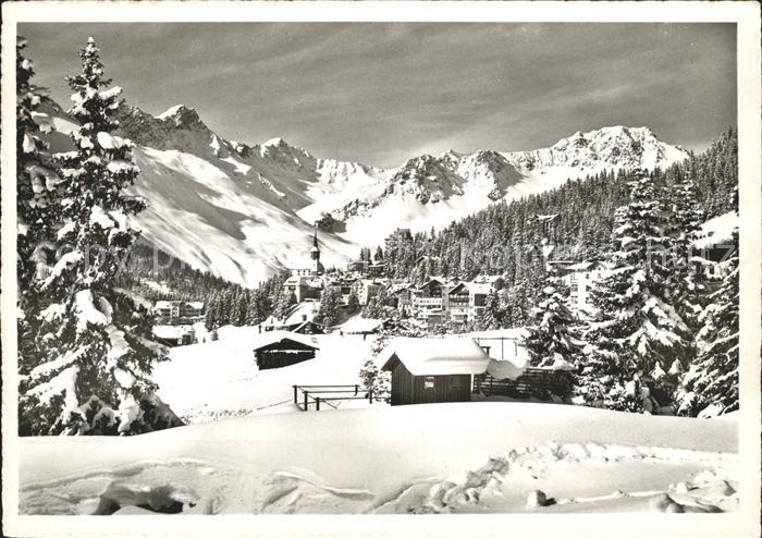 11632519 Arosa GR Dorfpartie mit Erzhorn Rothorn und Tschirpen