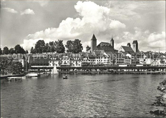 11629343 Rapperswil SG Blick zur Altstadt Uferpartie am Zuerichsee