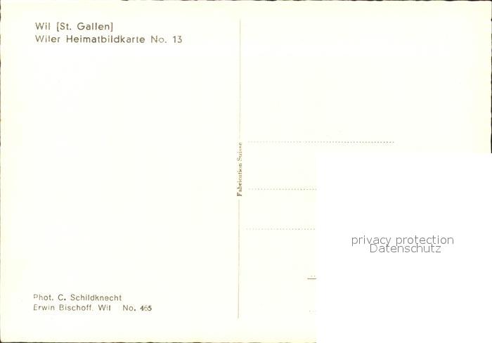 11629353 Wil SG Partie am Stadtweiher Holzbruecke Schwan Heimatbildkarte No. 13